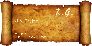 Kis Gejza névjegykártya