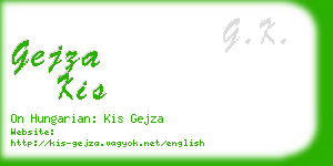 gejza kis business card